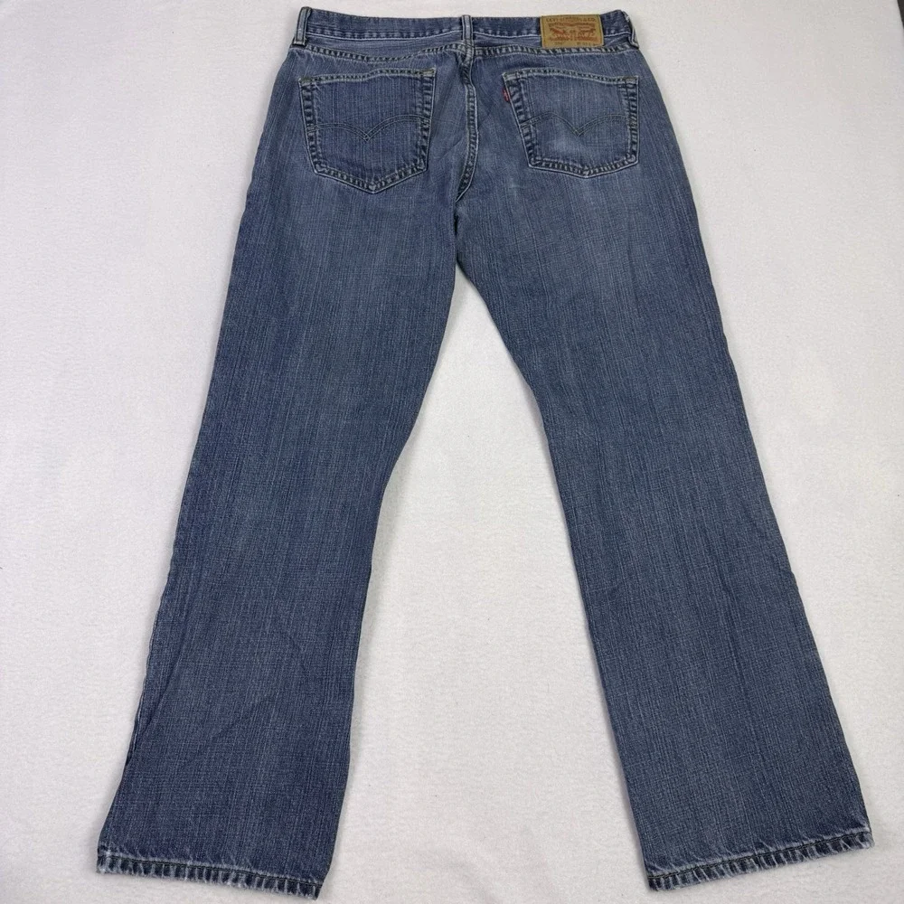 Levi's 559 Relaxed Straight Jeans Men's‎ 34x30 Medium Wash Distressed Denim